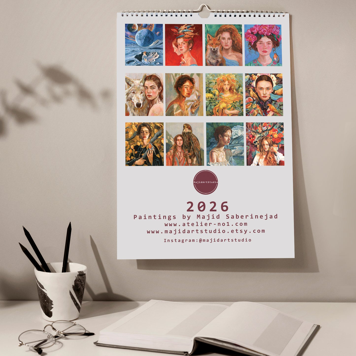 2026 Wandkalender, Kunst-Wandkalender