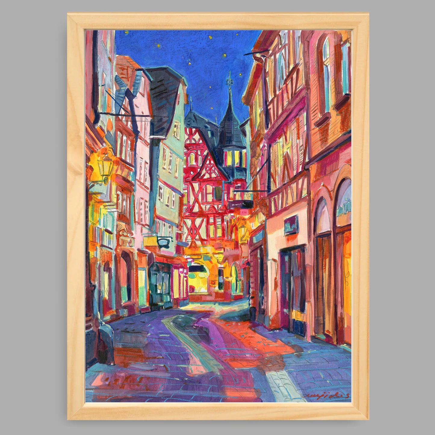 A4-Kunstdruck mit Rahmen