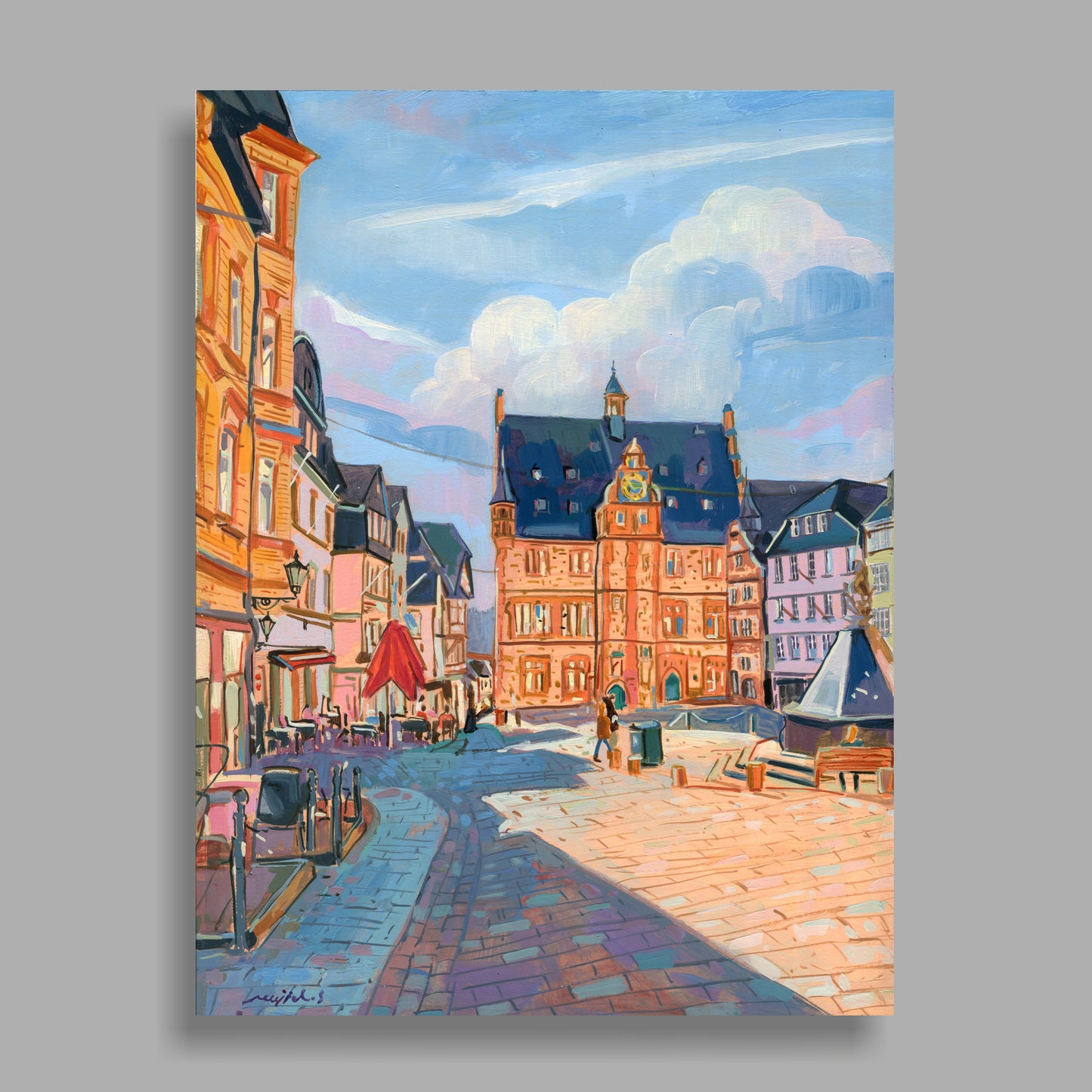 Original Landschaft mit Öl