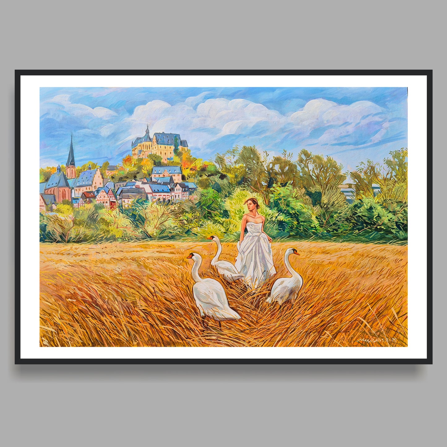 Handgemaltes Originalbild mit Öl und Öl-pastel