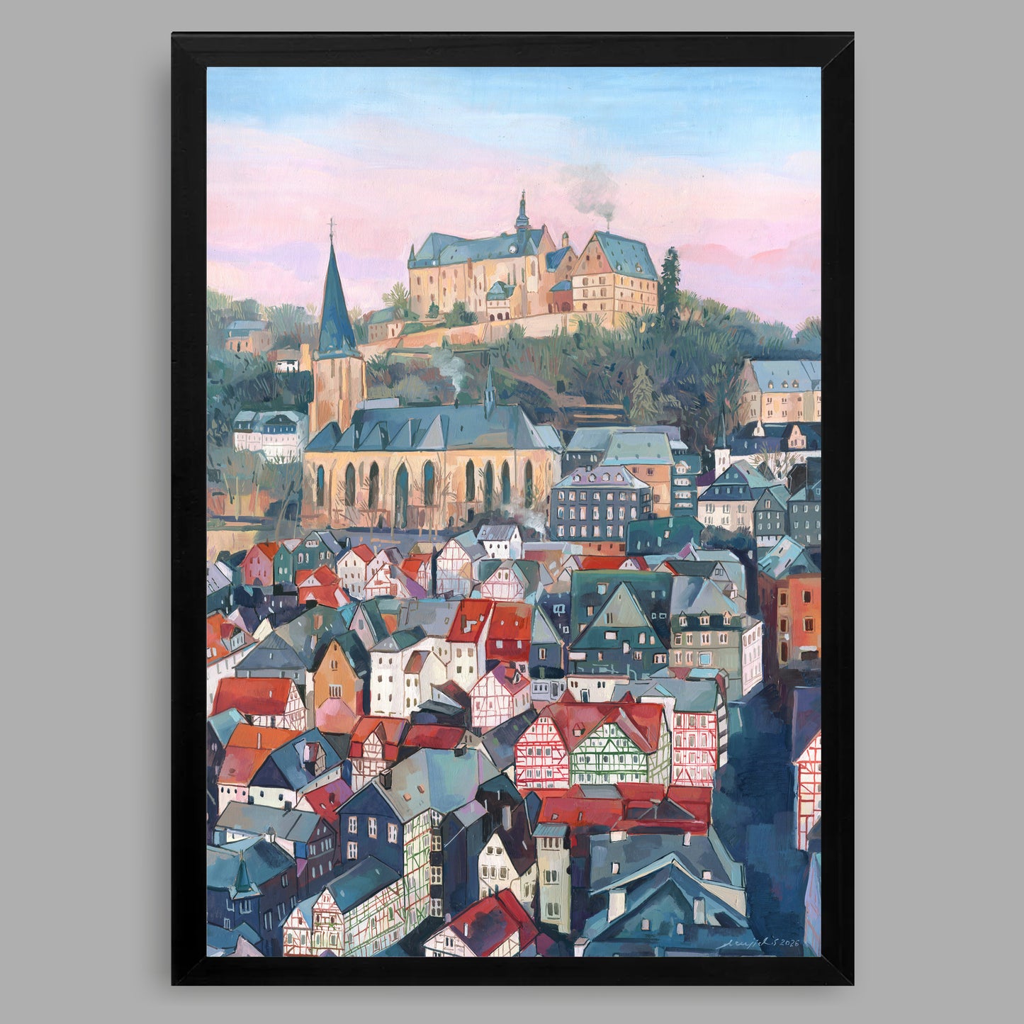 Kunstdruck mit Rahmen