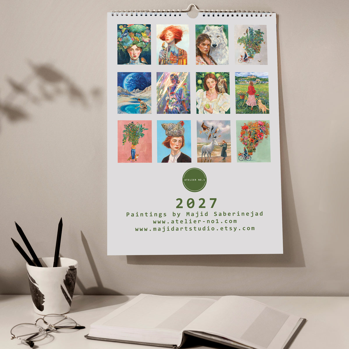 2027 Wandkalender, Kunst-Wandkalender