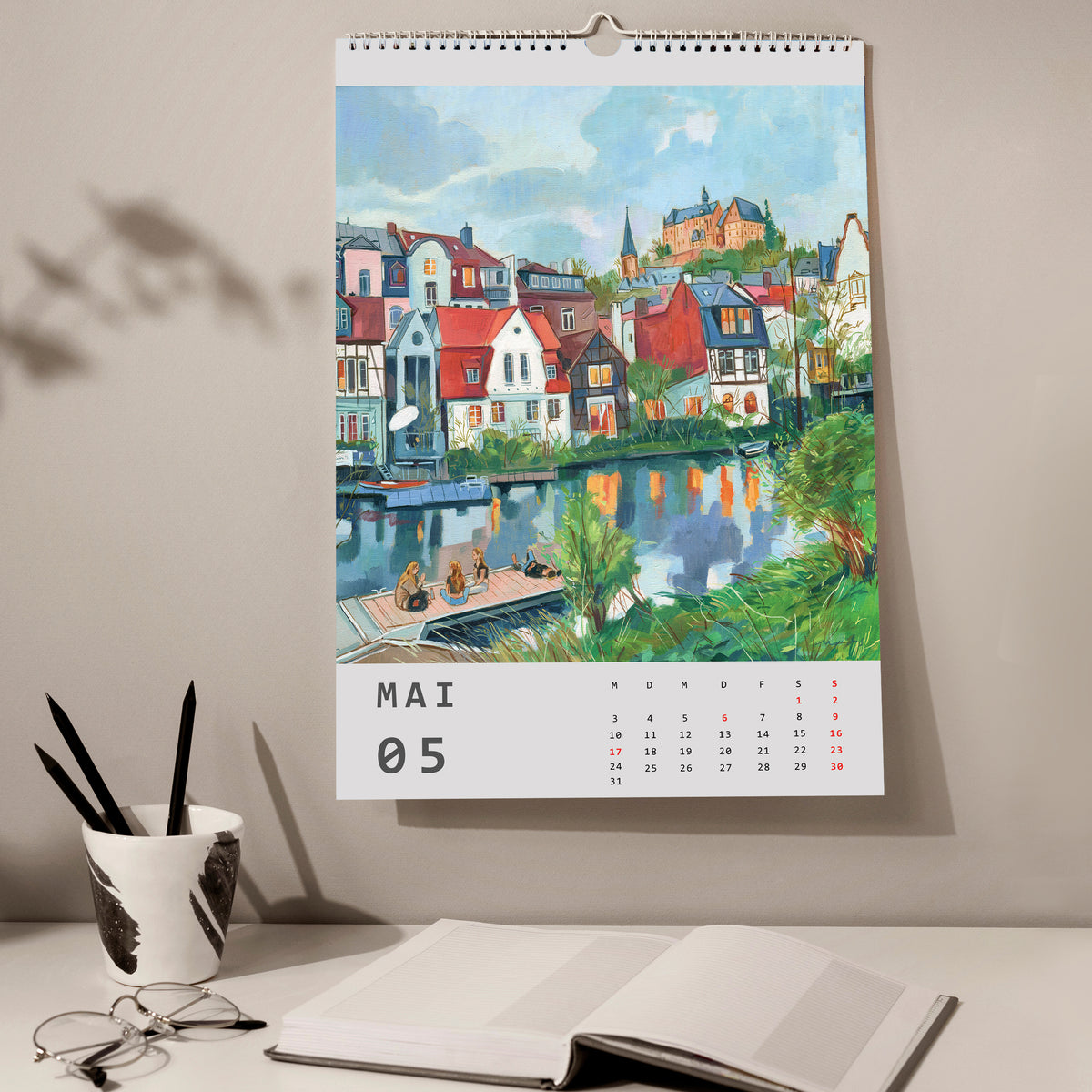 2027 Wandkalender, Kunst-Wandkalender, Landschaft, Marburg