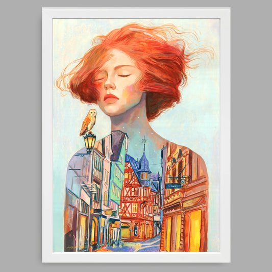 A4-Kunstdruck mit Rahmen