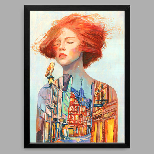 A4-Kunstdruck mit Rahmen