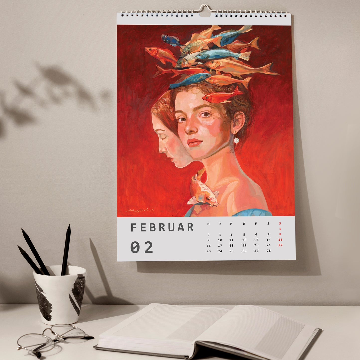 2026 Wandkalender, Kunst-Wandkalender