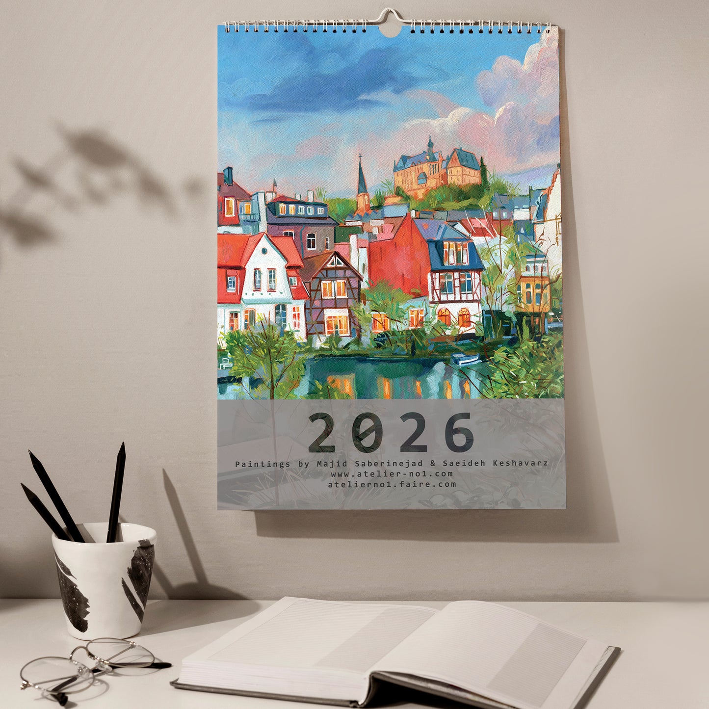 2026 Wandkalender, Kunst-Wandkalender, Landschaft, Marburg