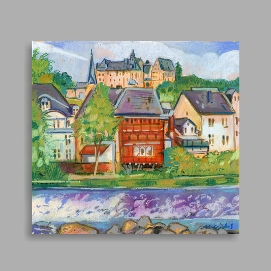 Original Landschaft mit Öl pastel