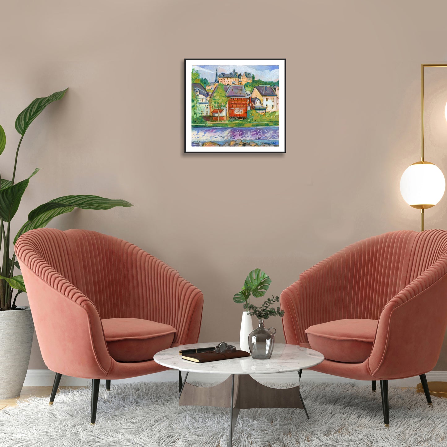 Original Landschaft mit Öl pastel