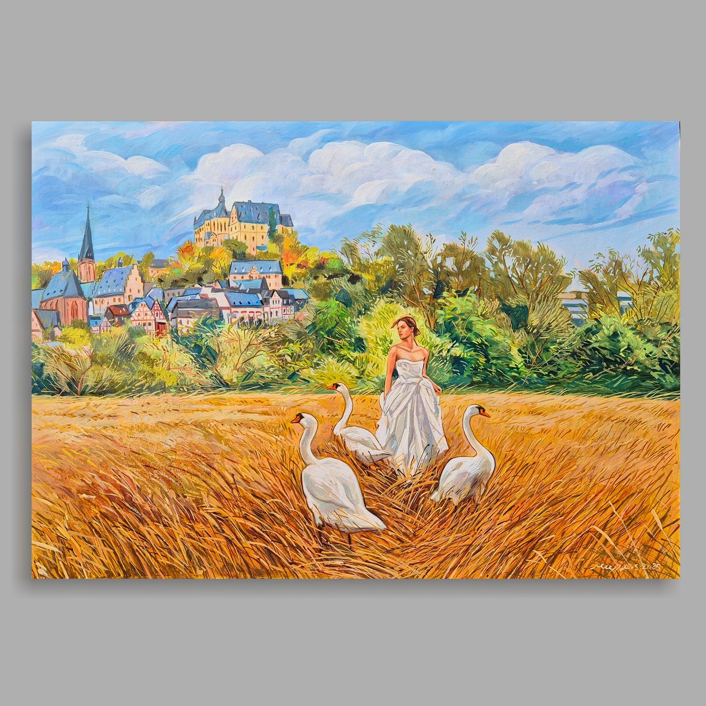 Handgemaltes Originalbild mit Öl und Öl-pastel