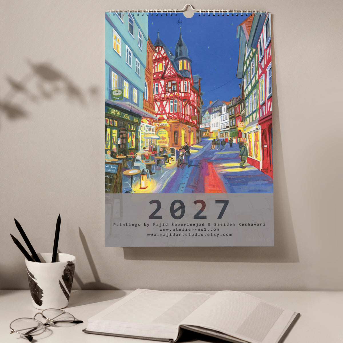 2027 Wandkalender, Kunst-Wandkalender, Landschaft, Marburg