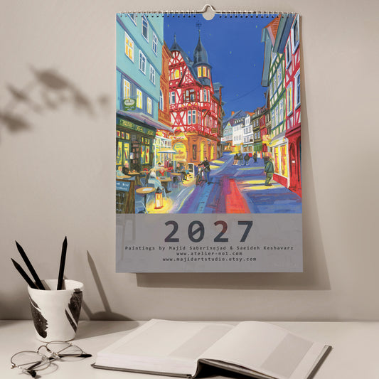 2027 Wandkalender, Kunst-Wandkalender, Landschaft, Marburg