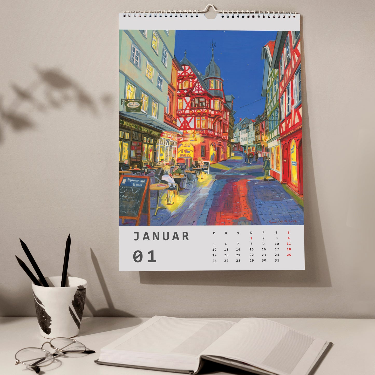 2026 Wandkalender, Kunst-Wandkalender, Landschaft, Marburg